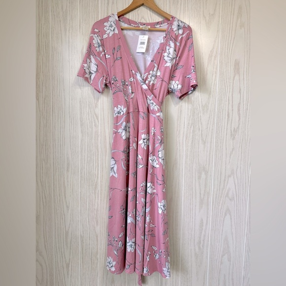 Matty M Ladies' Faux Wrap Dress - Blush XX-Large NWT - Picture 4 of 5